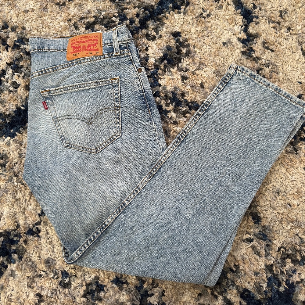Levi’s 512 Slim Taper Jeans Men’s Size 34x30 Light Wash Denim